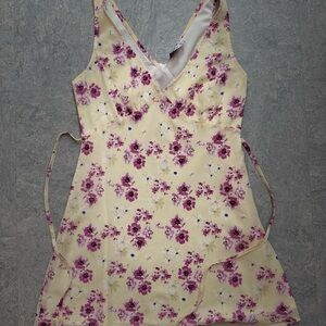 Princess Polly Floral Dress in Purple and Cream